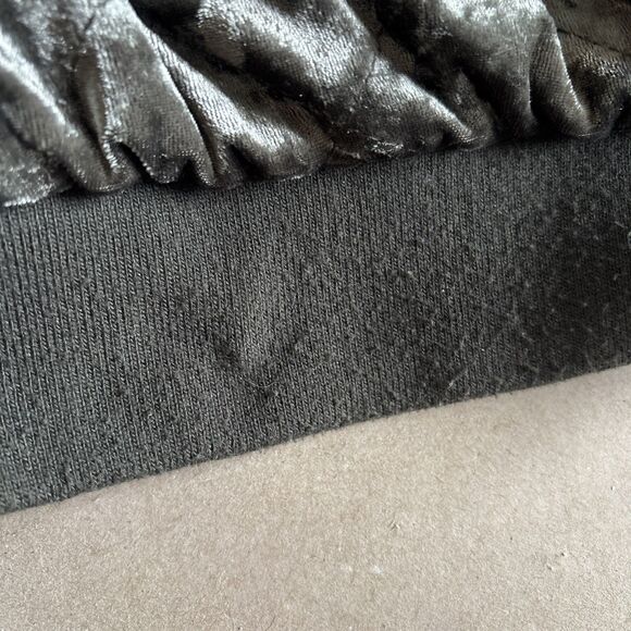 Jade & Ivory Quilted Crushed Velvet Sage Green Whimsigoth Bomber Jacket Zip M - Picture 10 of 10